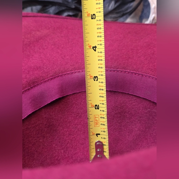 Sonni San Francisco Wool Burgendy Hat With Feathers! - Picture 6 of 16